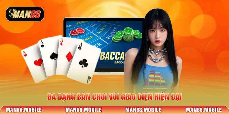 Đa dạng bàn chơi với giao diện hiện đại