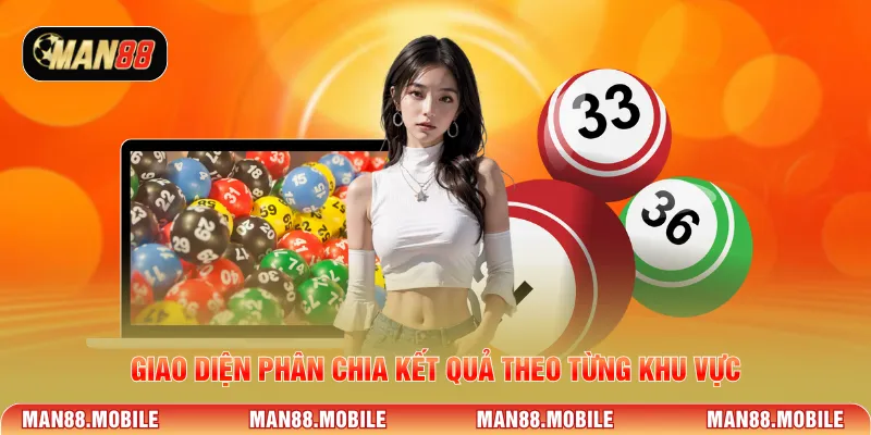Giao diện phân chia kết quả theo từng khu vực